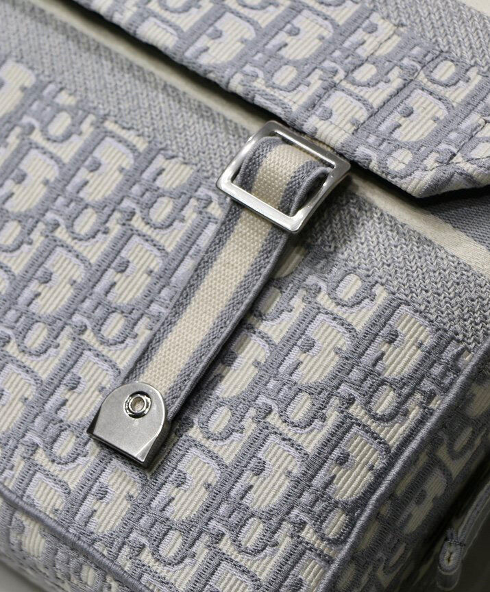 Christian Dior Diorcamp Messenger Canvas Bag Grey